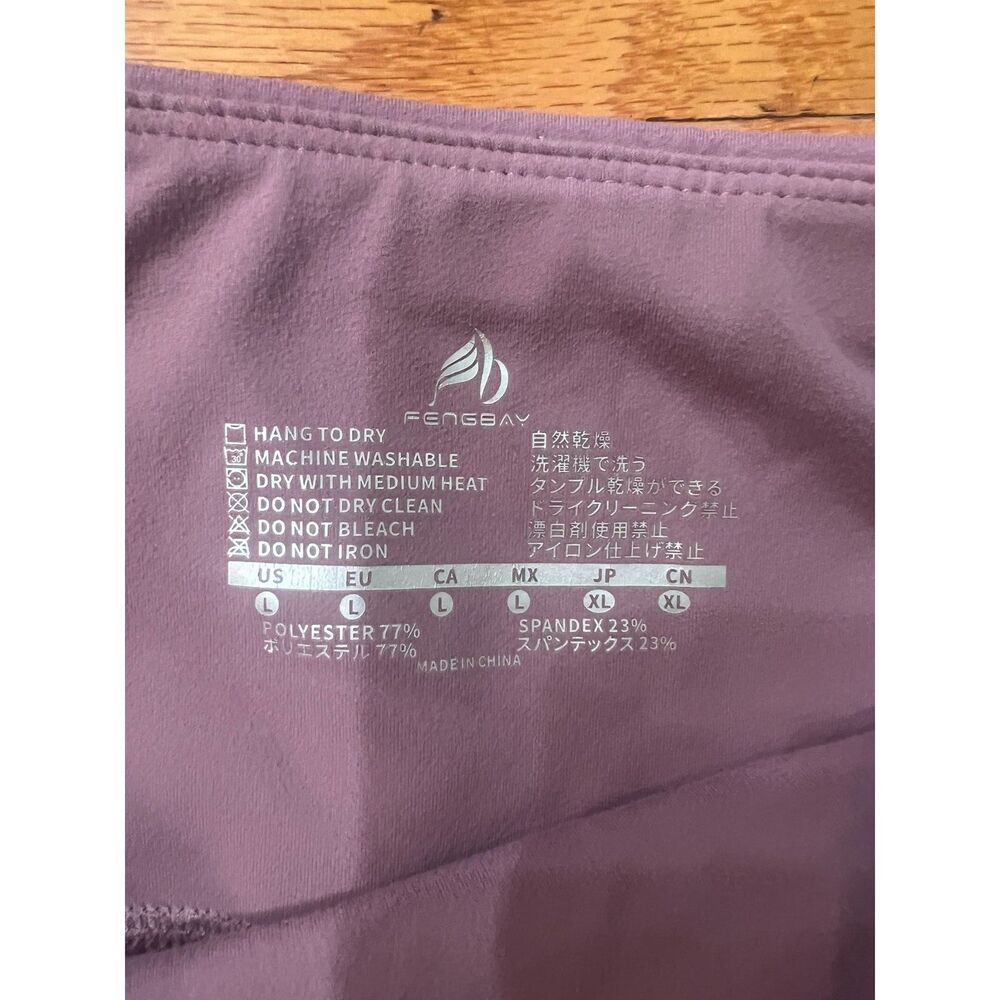 Fengbay Women's High-Waisted Yoga Leggings with Pockets - Soft Mauve - Size L - Picture 7 of 7